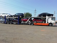Хабаровск - Уфа: погрузка авто перед отправкой