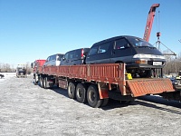 Хабаровск - Краснодар: погрузка авто перед отправкой